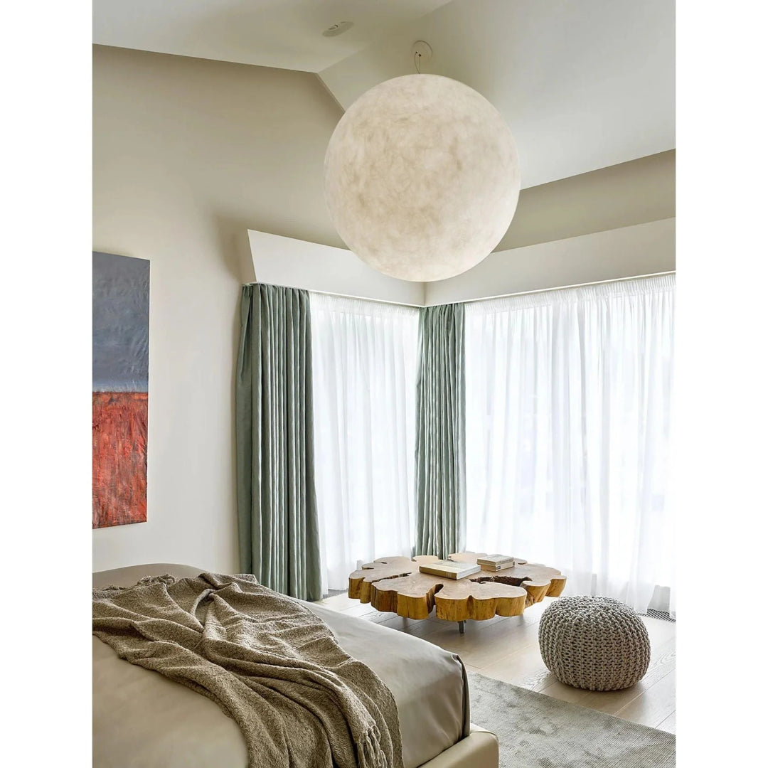 Skandynawska okrągła lampa wisząca Moon – widok produktu 26 | Nuvira Home