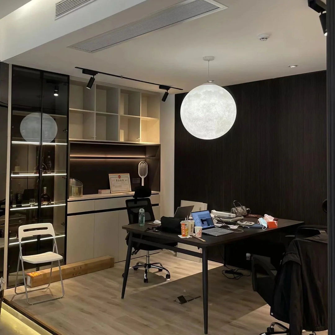 Skandynawska okrągła lampa wisząca Moon – widok produktu 29 | Nuvira Home