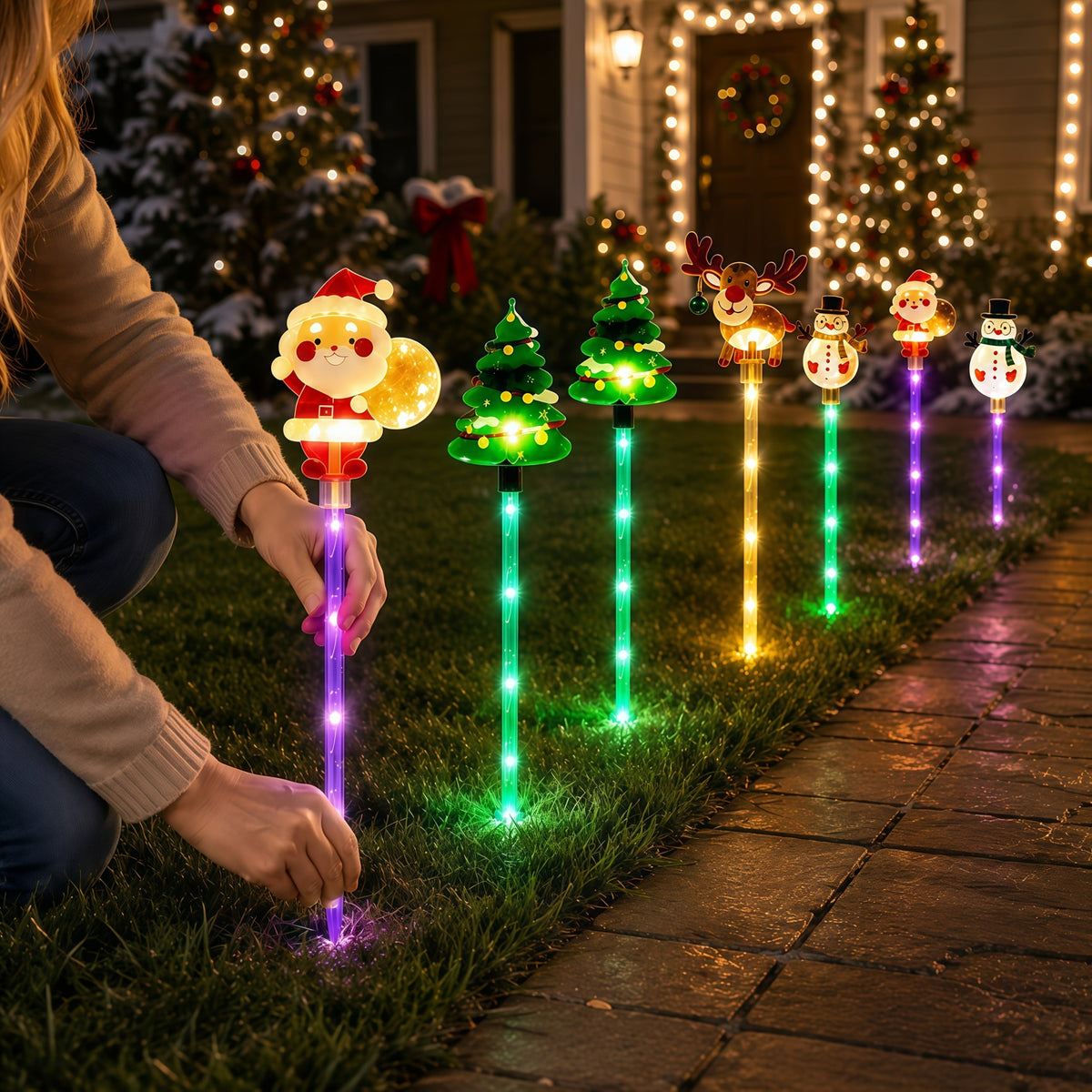 Solarne Lampki Ogrodowe Świąteczne 70 cm – widok produktu 9 | Nuvira Home