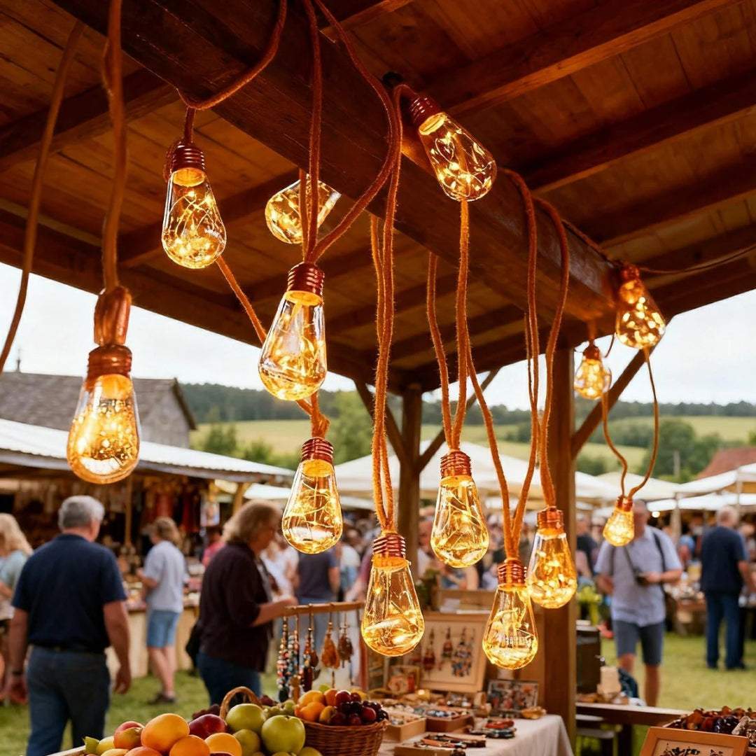 Solarne zewnętrzne lampki sznurkowe LED – widok produktu 4 | Nuvira Home