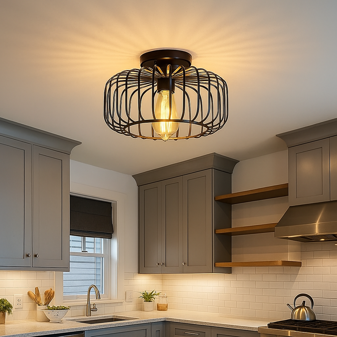 Stylowa Czarna Lampa Sufitowa – Nowoczesna – widok produktu 2 | Nuvira Home