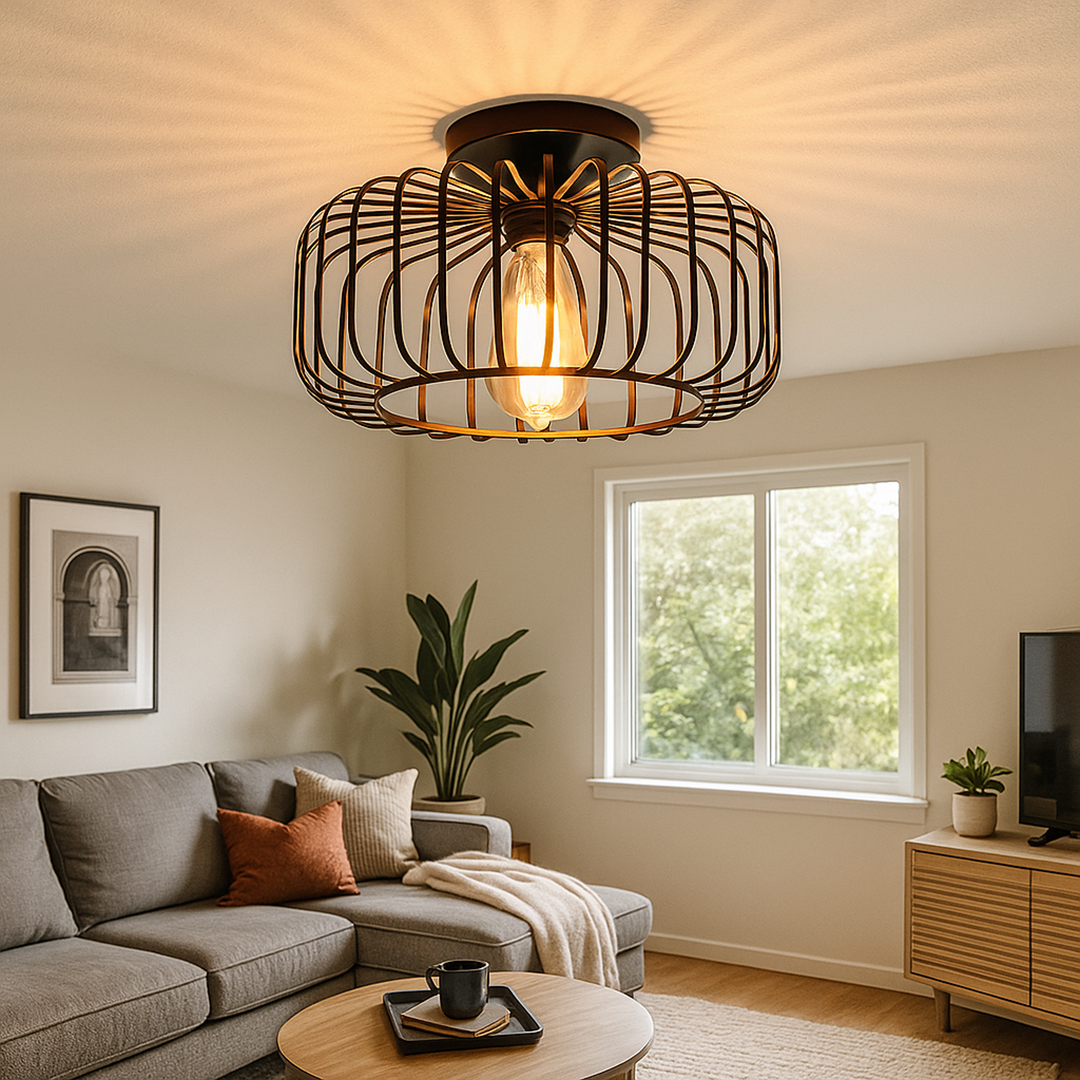 Stylowa Czarna Lampa Sufitowa – Nowoczesna – widok produktu 5 | Nuvira Home