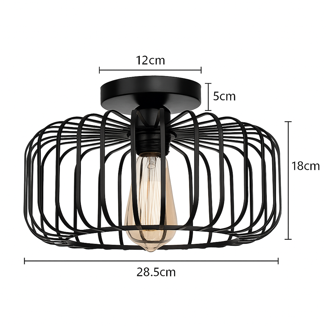 Stylowa Czarna Lampa Sufitowa – Nowoczesna – widok produktu 7 | Nuvira Home