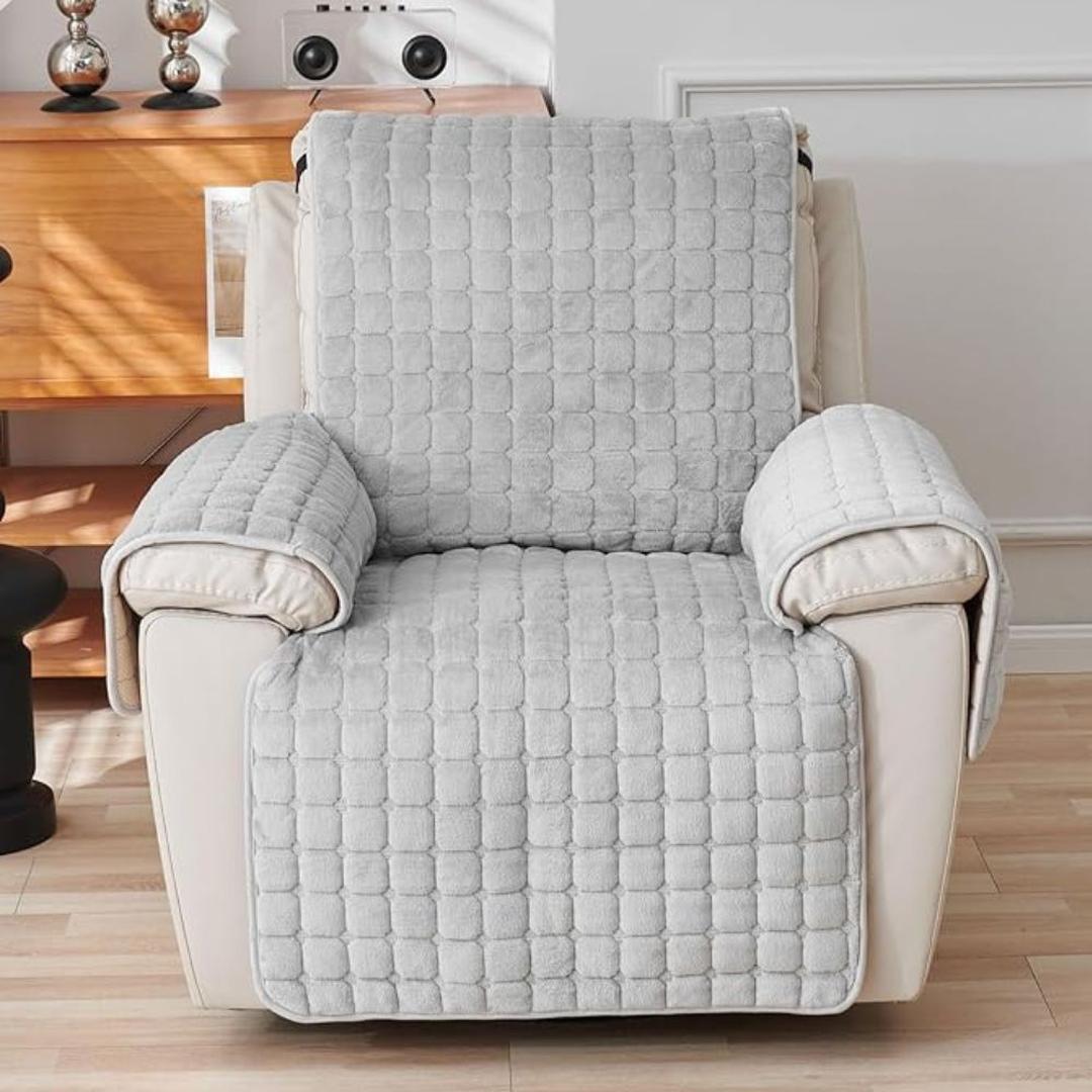 Stylowy Pokrowiec Na Fotel Snug Grid – Z Kieszenią Boczna – widok produktu 6 | Nuvira Home