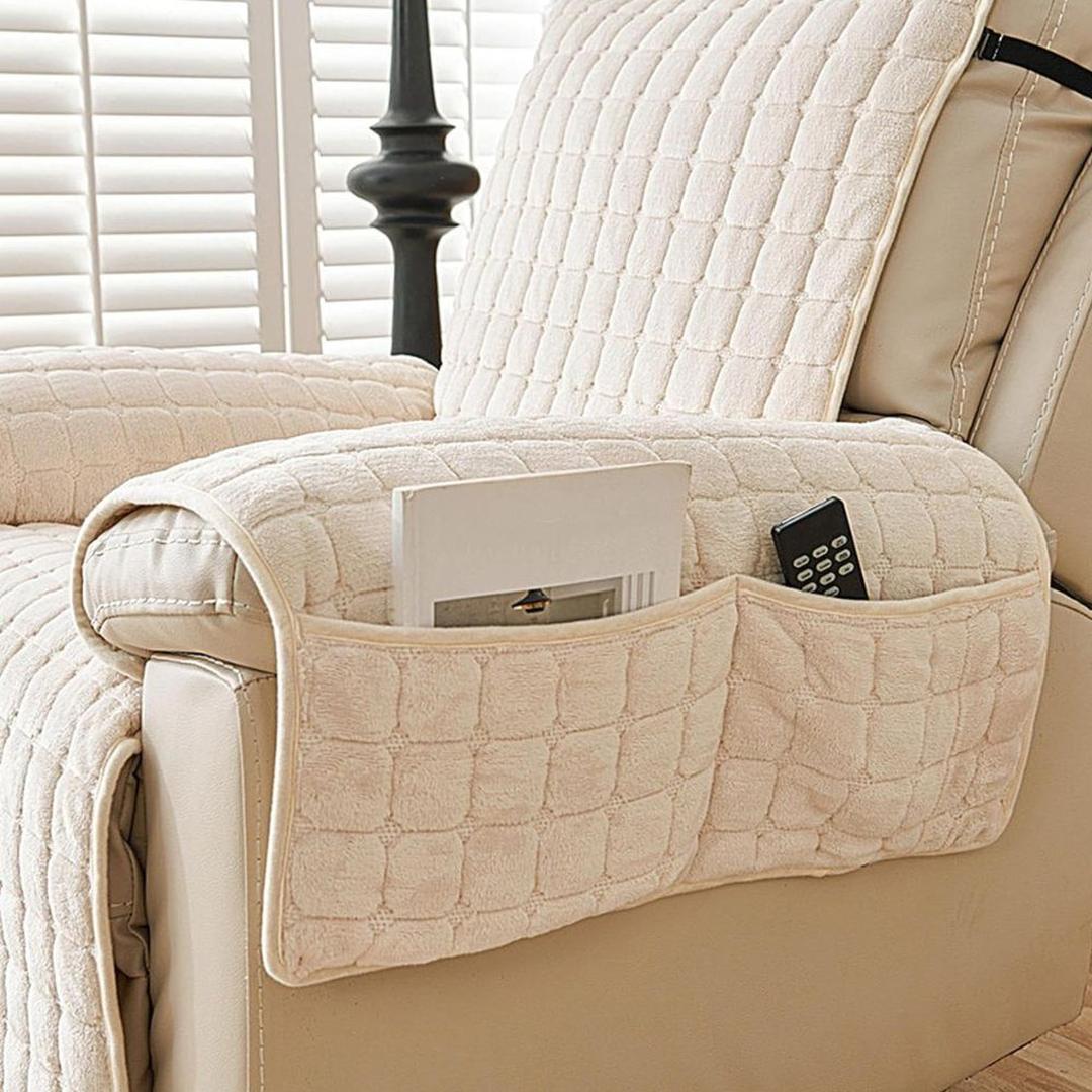 Stylowy Pokrowiec Na Fotel Snug Grid – Z Kieszenią Boczna – widok produktu 11 | Nuvira Home