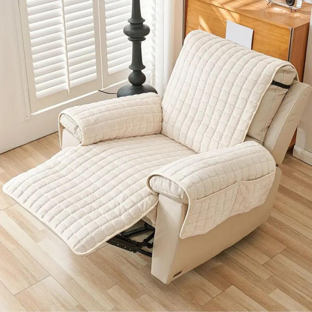 Stylowy Pokrowiec Na Fotel Snug Grid – Z Kieszenią Boczna – widok produktu 13 | Nuvira Home