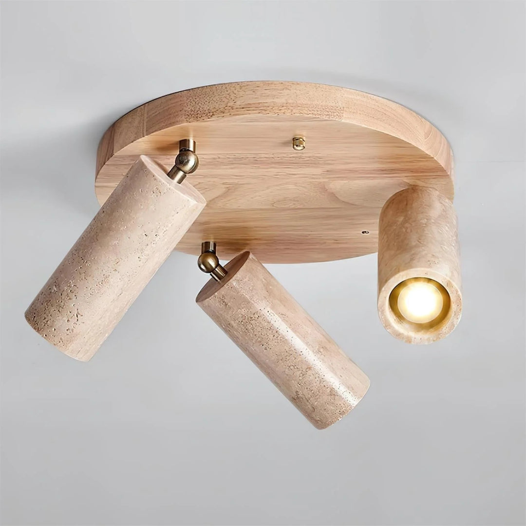Sufitowa lampa z drewna i kamienia do wnętrz – widok produktu 7 | Nuvira Home