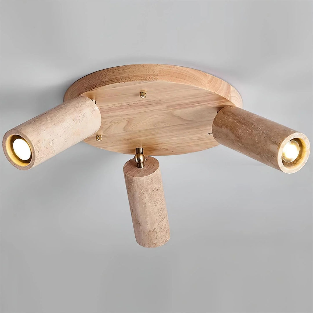 Sufitowa lampa z drewna i kamienia do wnętrz – widok produktu 8 | Nuvira Home