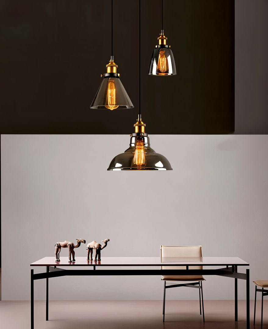 Szklana Lampa Wisząca Przyciemniana – Rustykalny Design – widok produktu 4 | Nuvira Home