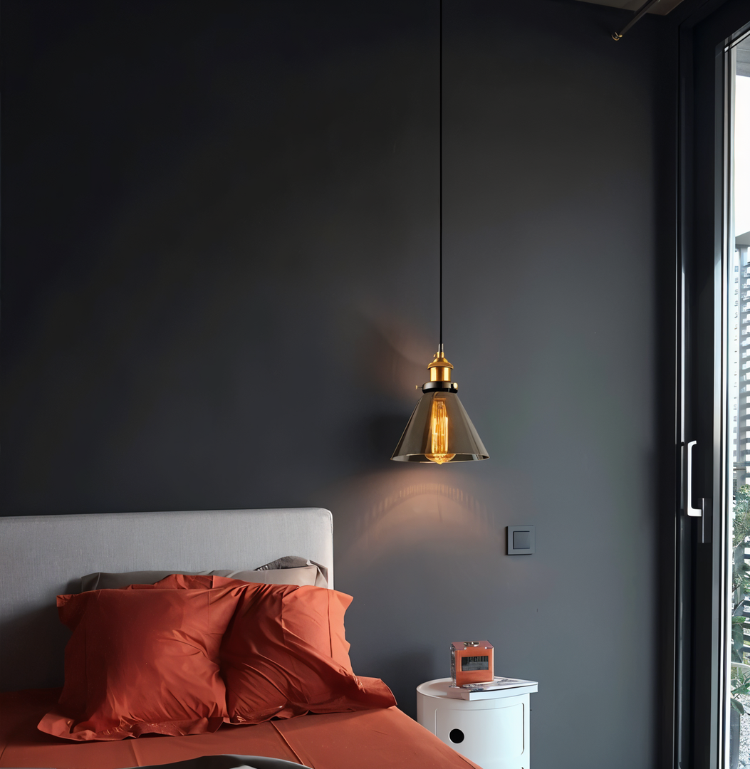 Szklana Lampa Wisząca Przyciemniana – Rustykalny Design – widok produktu 6 | Nuvira Home