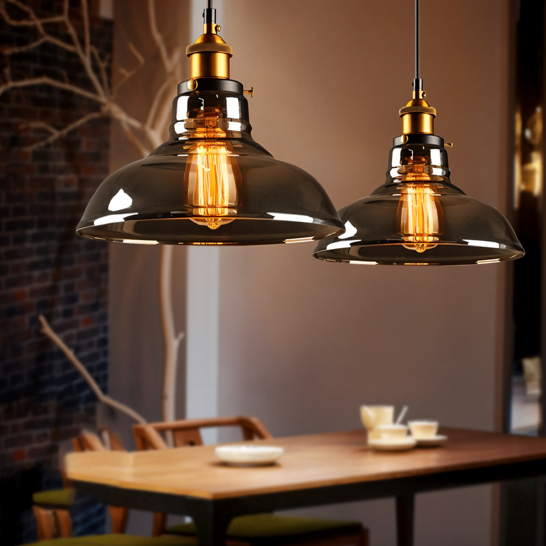 Szklana Lampa Wisząca Przyciemniana – Rustykalny Design – widok produktu 9 | Nuvira Home