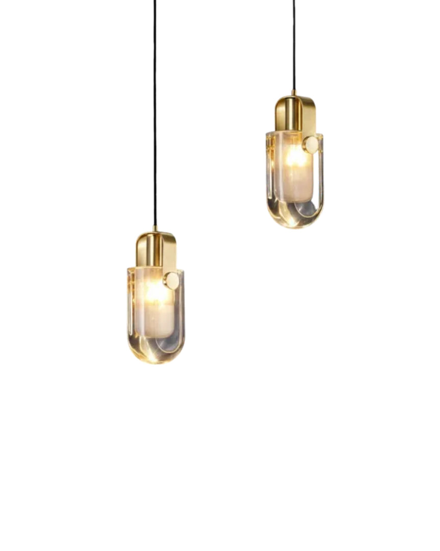 Szklana lampa wisząca z metalowymi akcentami – widok produktu 8 | Nuvira Home