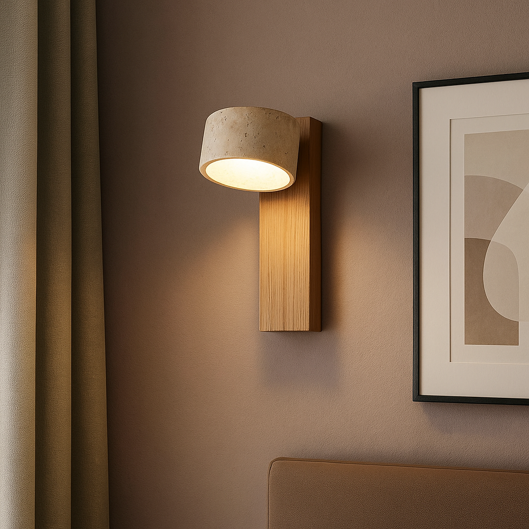 Travertynowa Lampa Ścienna Wabi Sabi – Obracana – widok produktu 2 | Nuvira Home