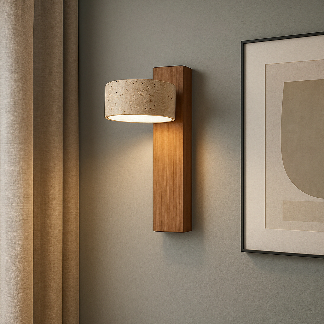 Travertynowa Lampa Ścienna Wabi Sabi – Obracana – widok produktu 4 | Nuvira Home
