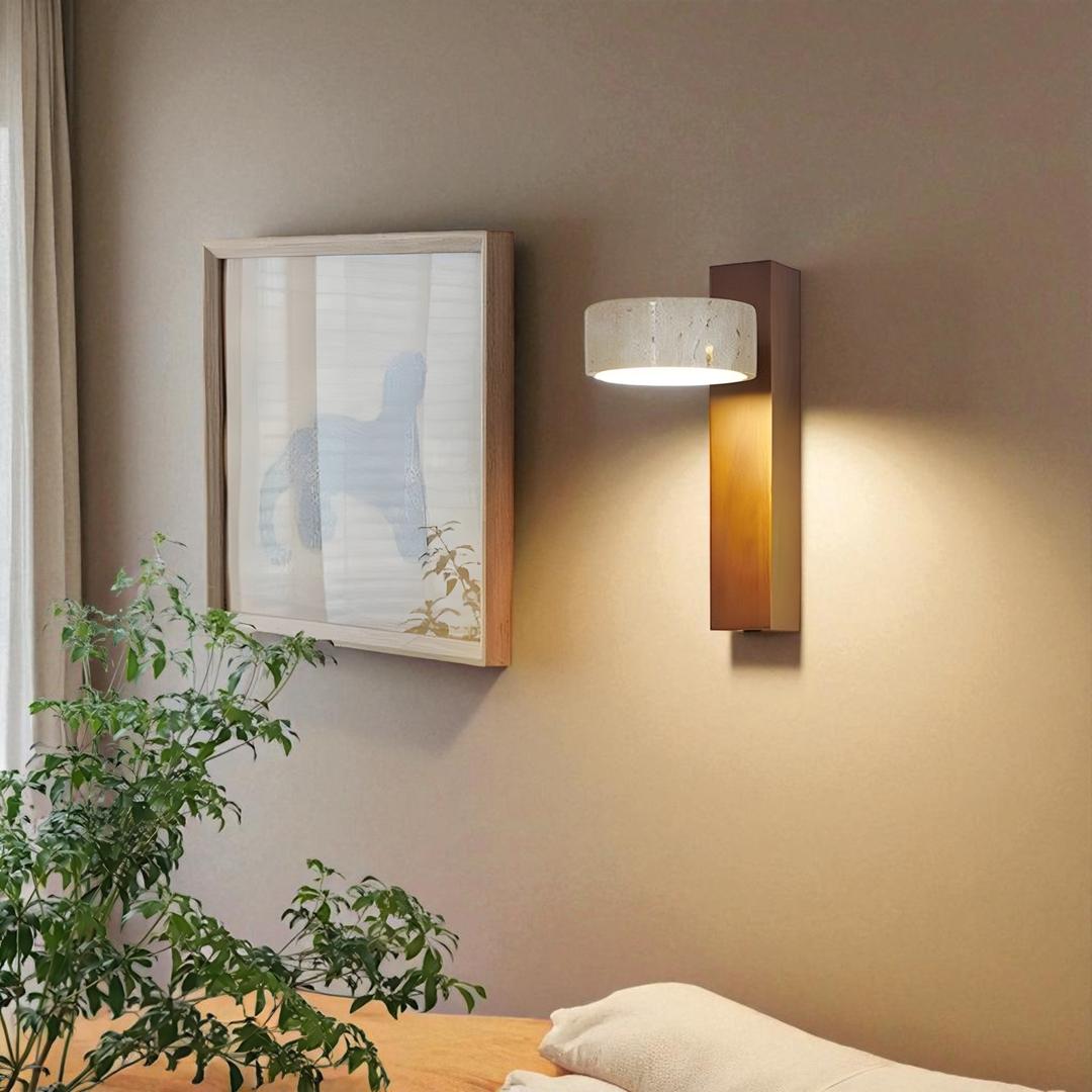 Travertynowa Lampa Ścienna Wabi Sabi – Obracana – widok produktu 5 | Nuvira Home