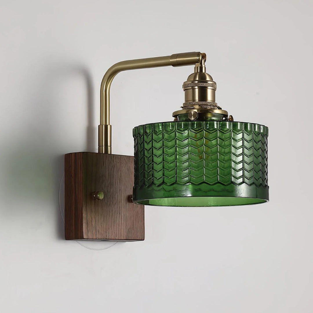 Vintage szklana lampa ścienna z wzorem – widok produktu 1 | Nuvira Home