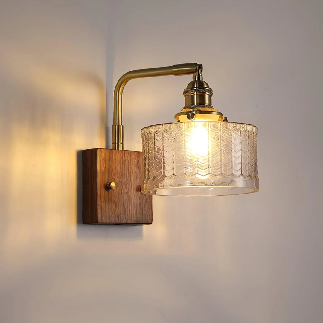 Vintage szklana lampa ścienna z wzorem – widok produktu 4 | Nuvira Home
