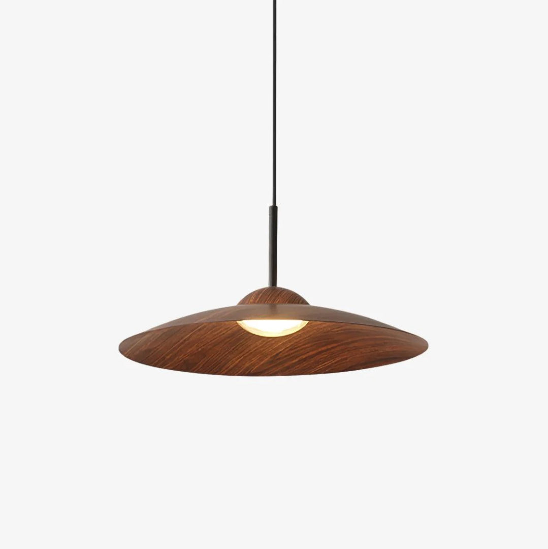 Wisząca lampa z naturalnego drewna w kształcie kopuły – widok produktu 3 | Nuvira Home