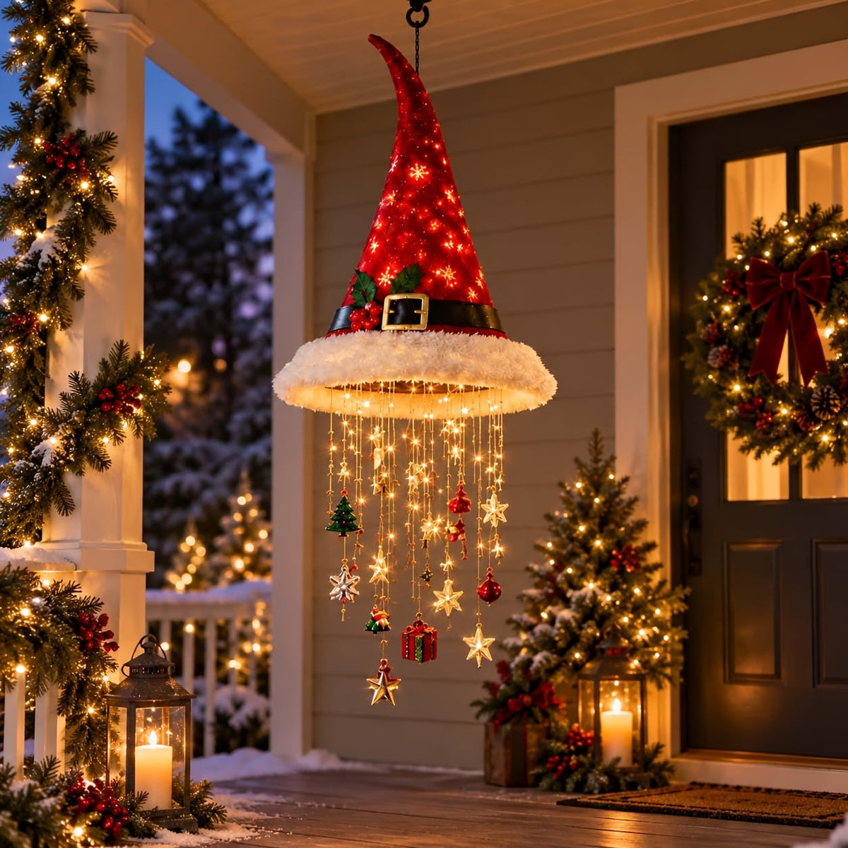 Wiszące Czapki Mikołaja LED 3 szt. – widok produktu 11 | Nuvira Home