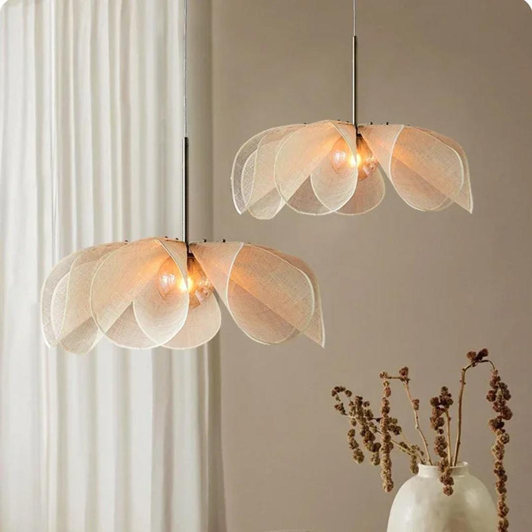 Zabytkowa Materiałowa Lampa Wisząca – Oświetlenie LED – widok produktu 2 | Nuvira Home