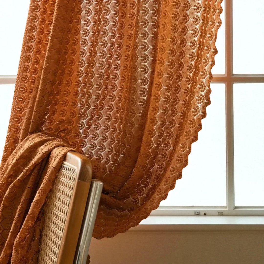 Zasłona Boho Szydełkowa – Bursztynowy Blask – widok produktu 3 | Nuvira Home