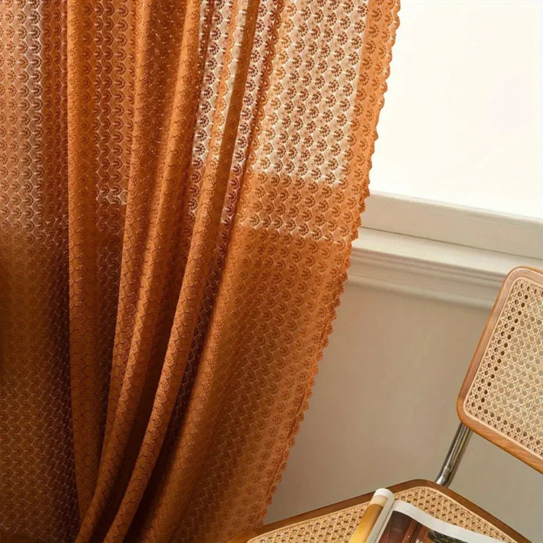Zasłona Boho Szydełkowa – Bursztynowy Blask – widok produktu 5 | Nuvira Home