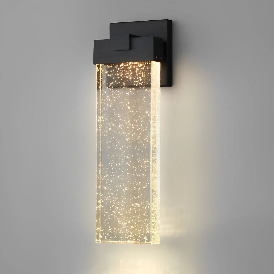 Zewnętrzna lampa ścienna z kryształową bańką – widok produktu 18 | Nuvira Home