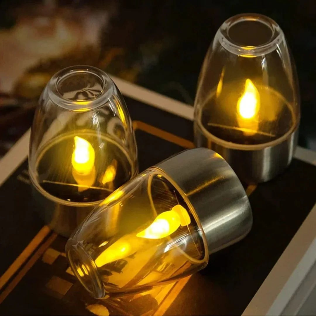 Zewnętrzna solarna lampa LED w formie świecy – widok produktu 1 | Nuvira Home