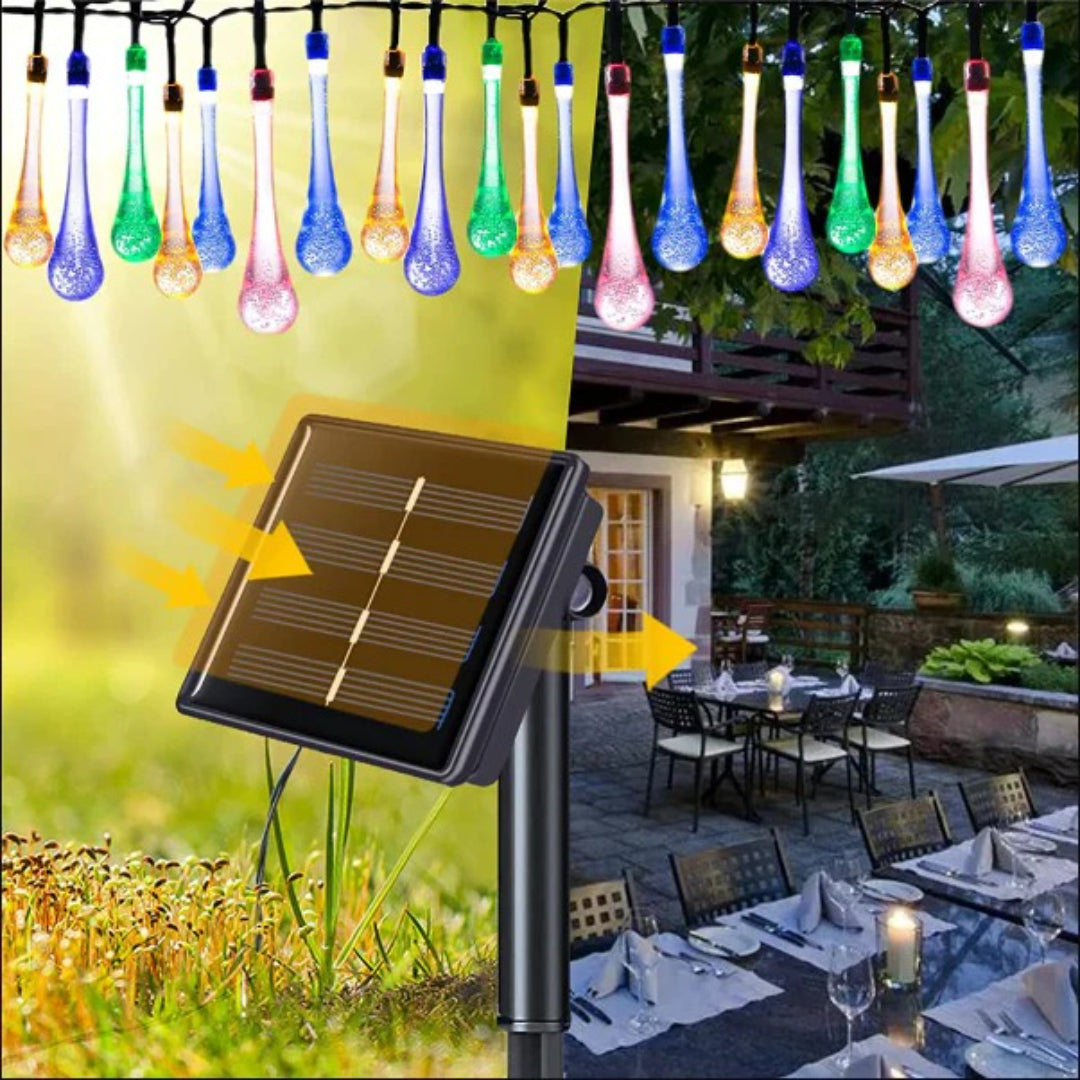 Zewnętrzne girlandy LED w kształcie kropli do ogrodu i na patio – widok produktu 4 | Nuvira Home