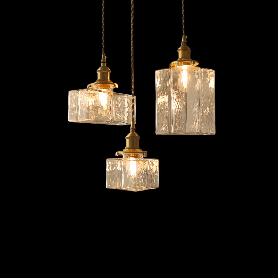 Vintage szklana lampa wisząca w stylu retro