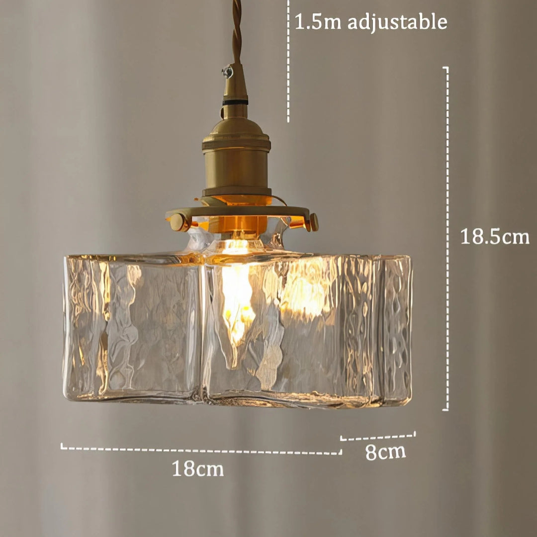 Vintage szklana lampa wisząca w stylu retro