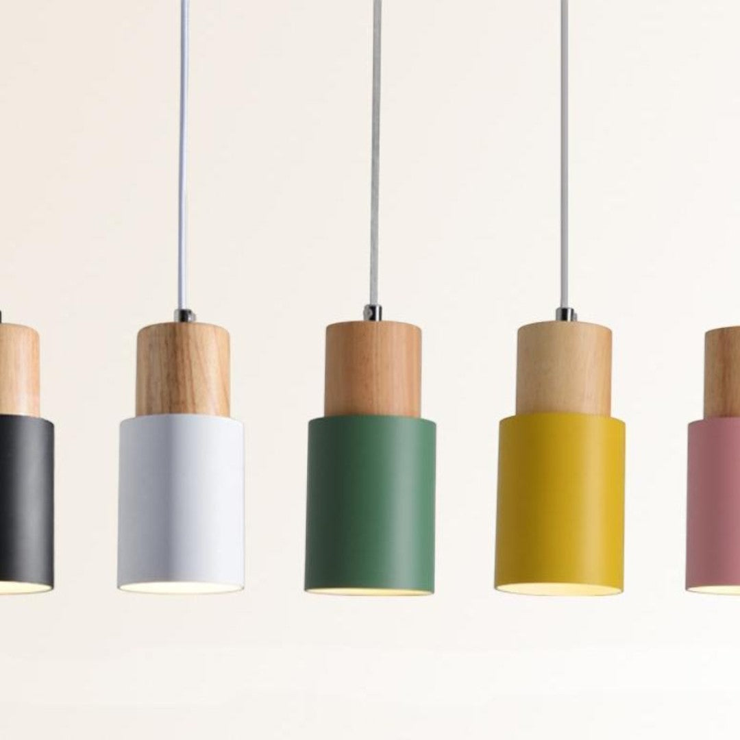 Lampa Wisząca Nordic Home | Drewniana Podstawa