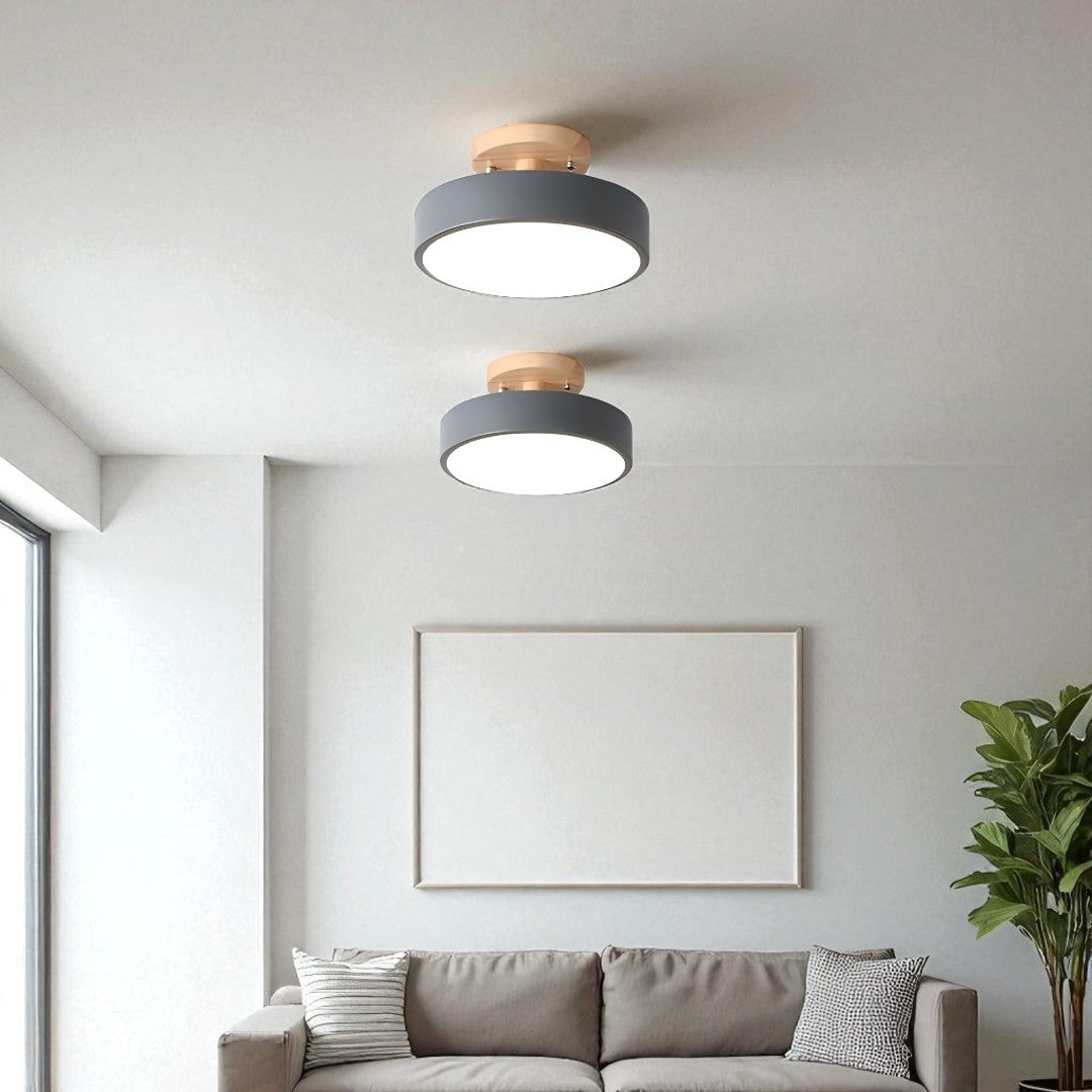 Skandynawska Okrągła Lampa Sufitowa LED | Minimalistyczny Design