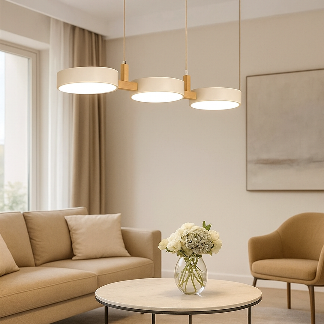 Nowoczesna Skandynawska Lampa Wisząca z Metalowymi Cylindrami i Wieloma Źródłami Światła