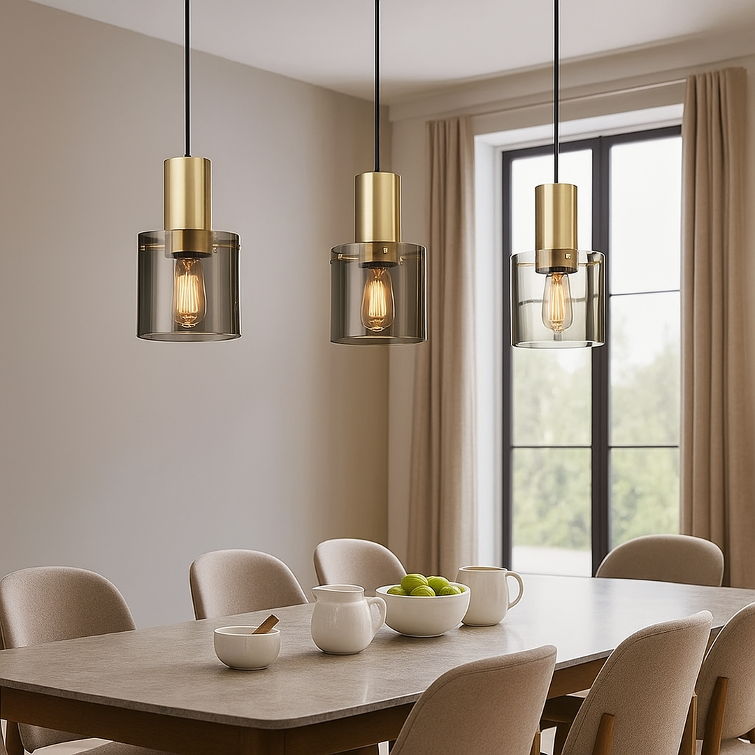 Nowoczesna Lampa Wisząca Decor | Szkło Dymione E14