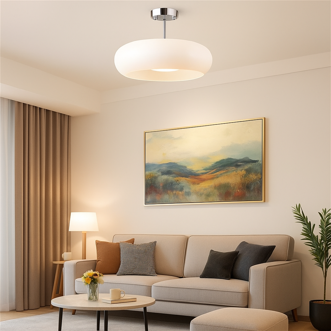 Szklana Okrągła Lampa Wisząca W Stylu Retro | Vintage