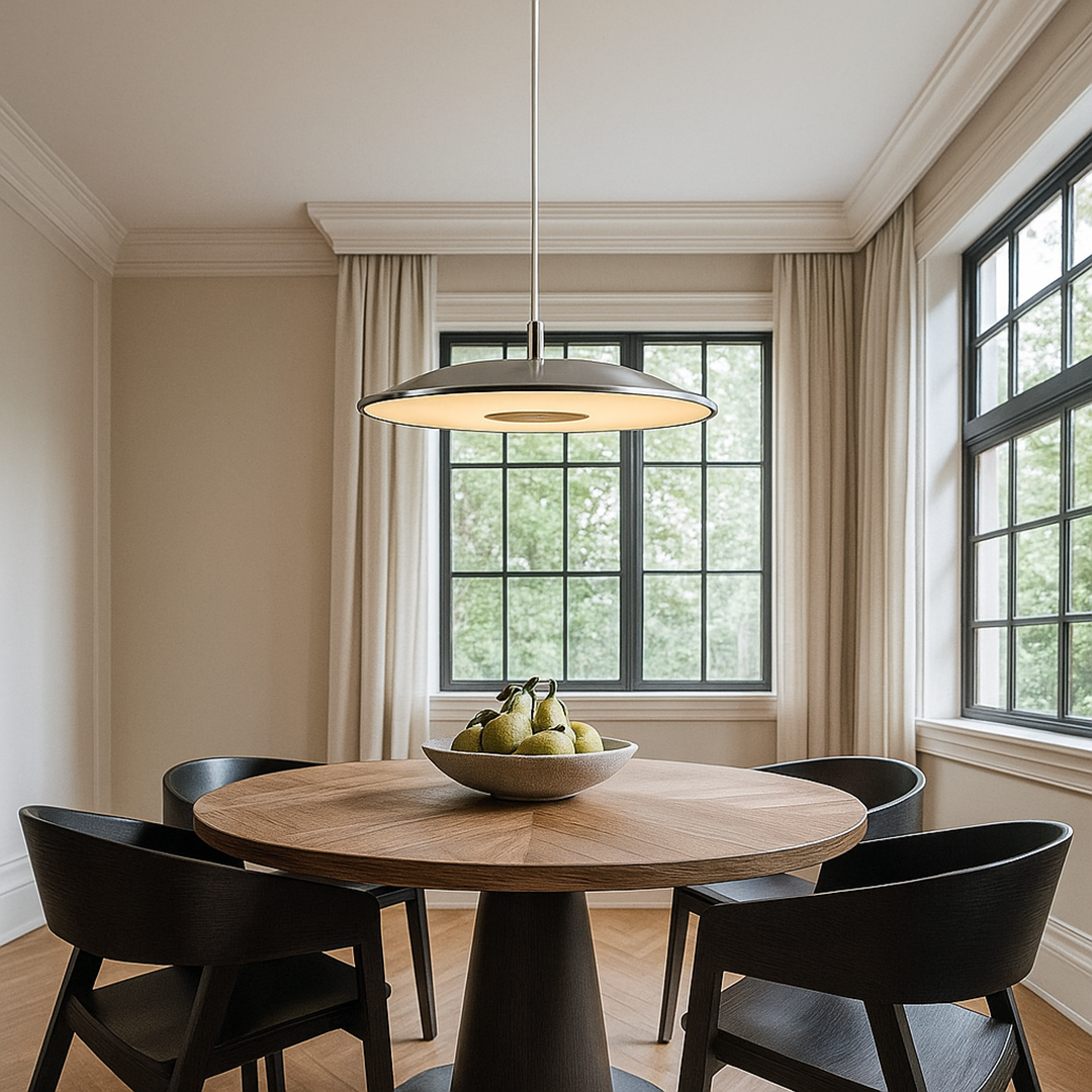 Niklowana Lampa Wisząca LED | Nowoczesna