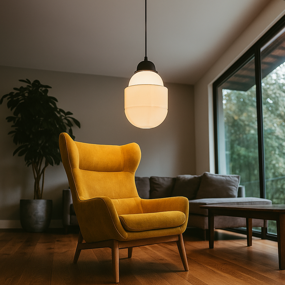 Lampa wisząca z matowego szkła | Geometryczna lampa sufitowa