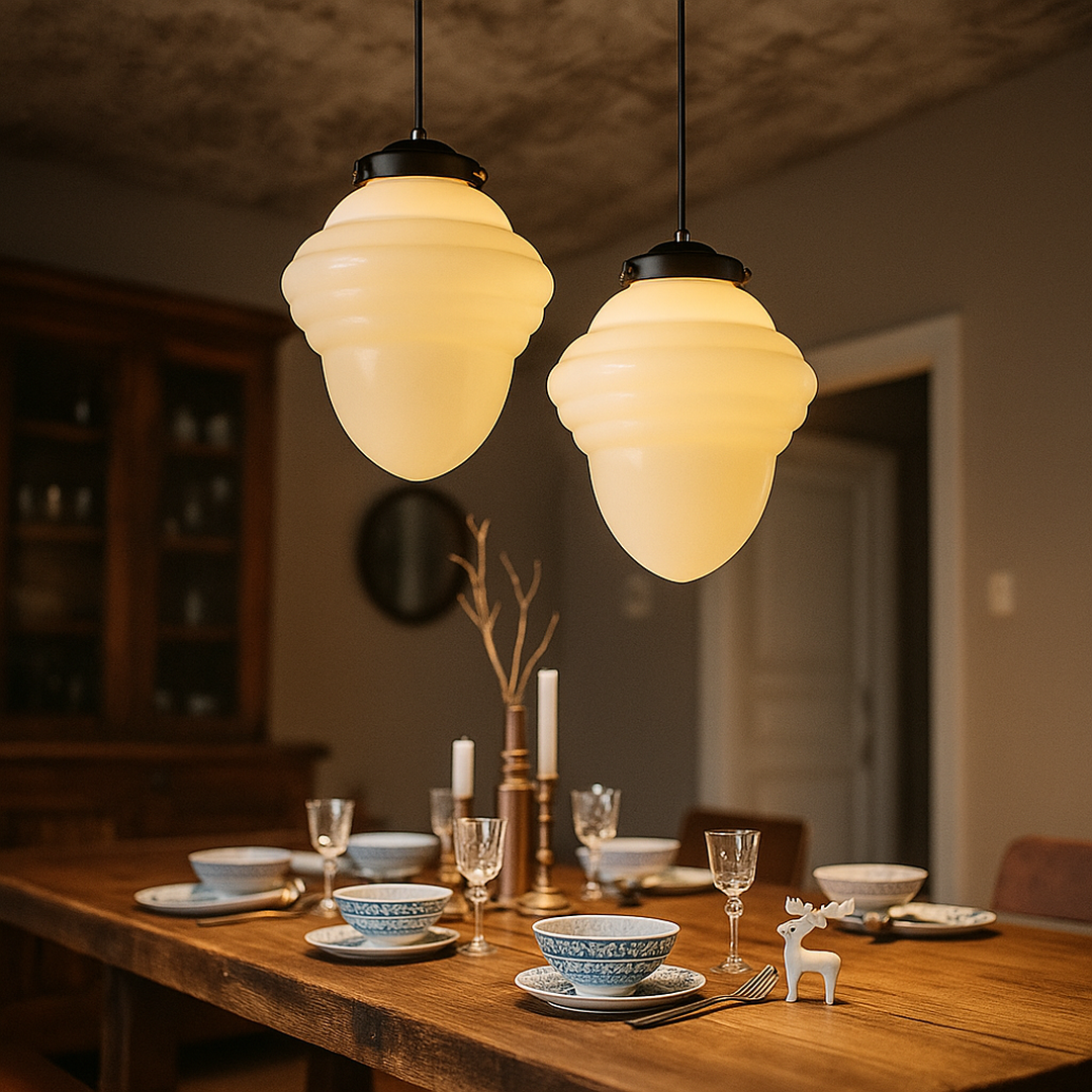 Lampa wisząca z matowego szkła | Geometryczna lampa sufitowa