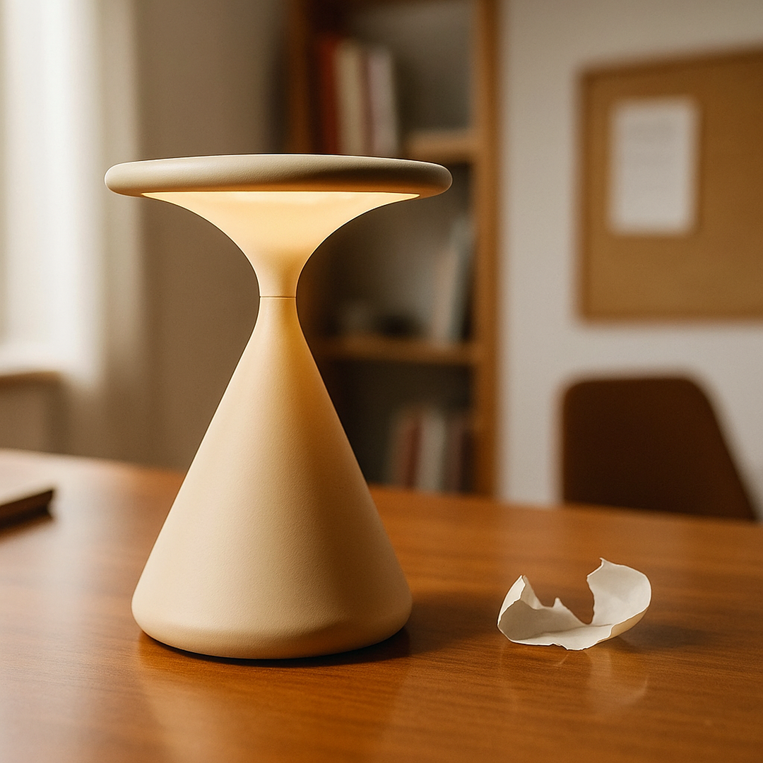 Lampa stołowa klepsydra regulowana | Bezprzewodowa lampa designerska