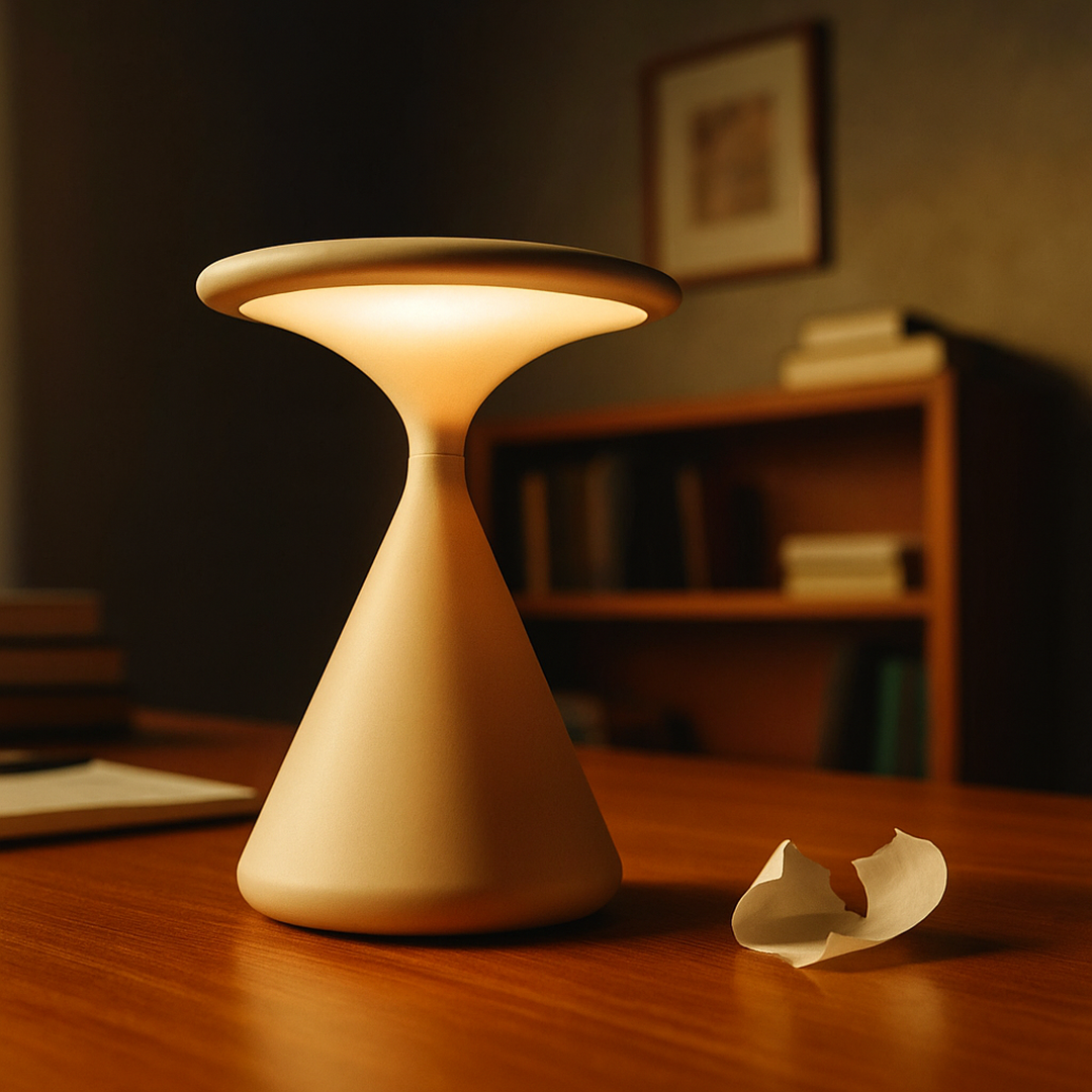 Lampa stołowa klepsydra regulowana | Bezprzewodowa lampa designerska
