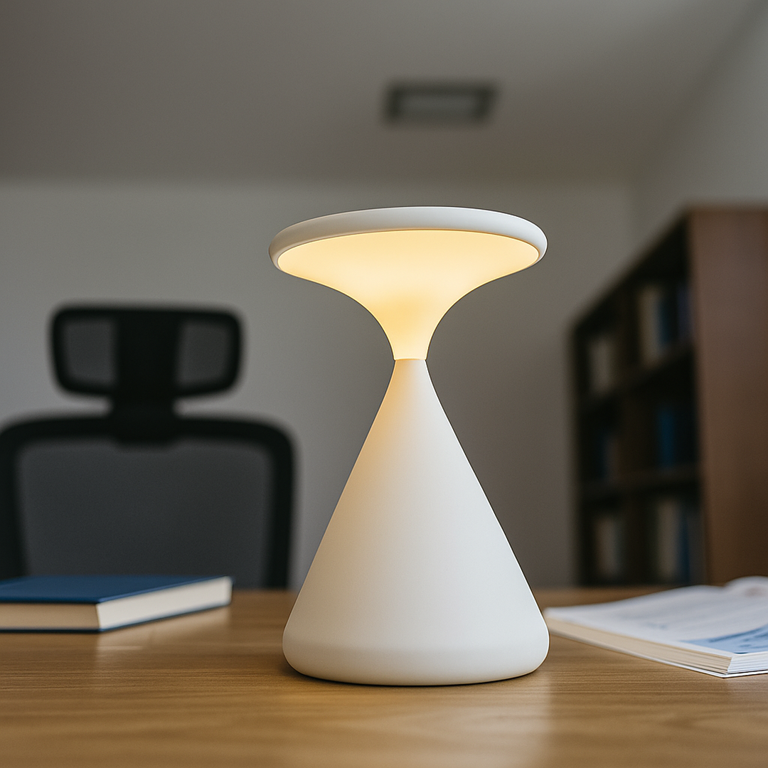 Lampa stołowa klepsydra regulowana | Bezprzewodowa lampa designerska