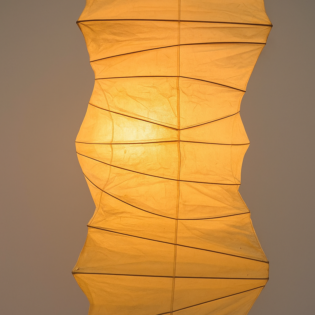 Vintage lampa podłogowa | Abażur z papieru ryżowego