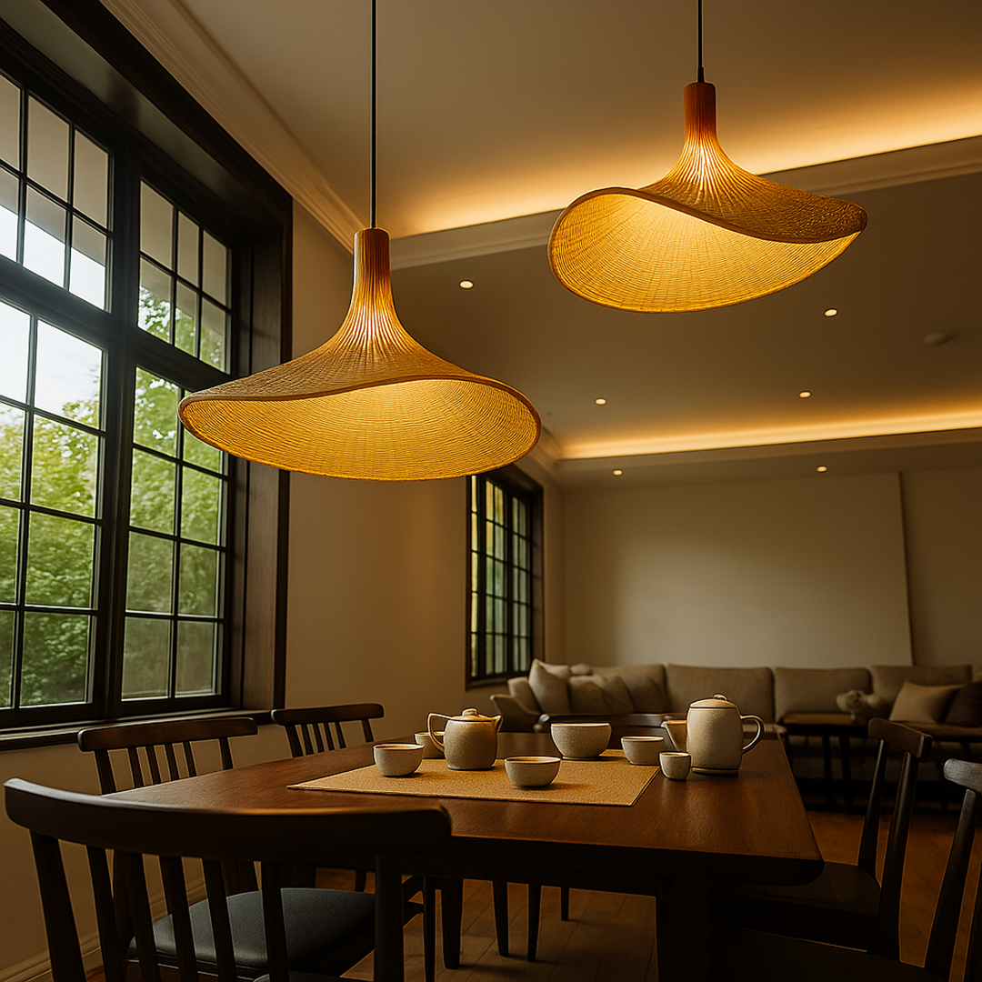 Rattanowa Lampa Sufitowa | Rustykalny Urok