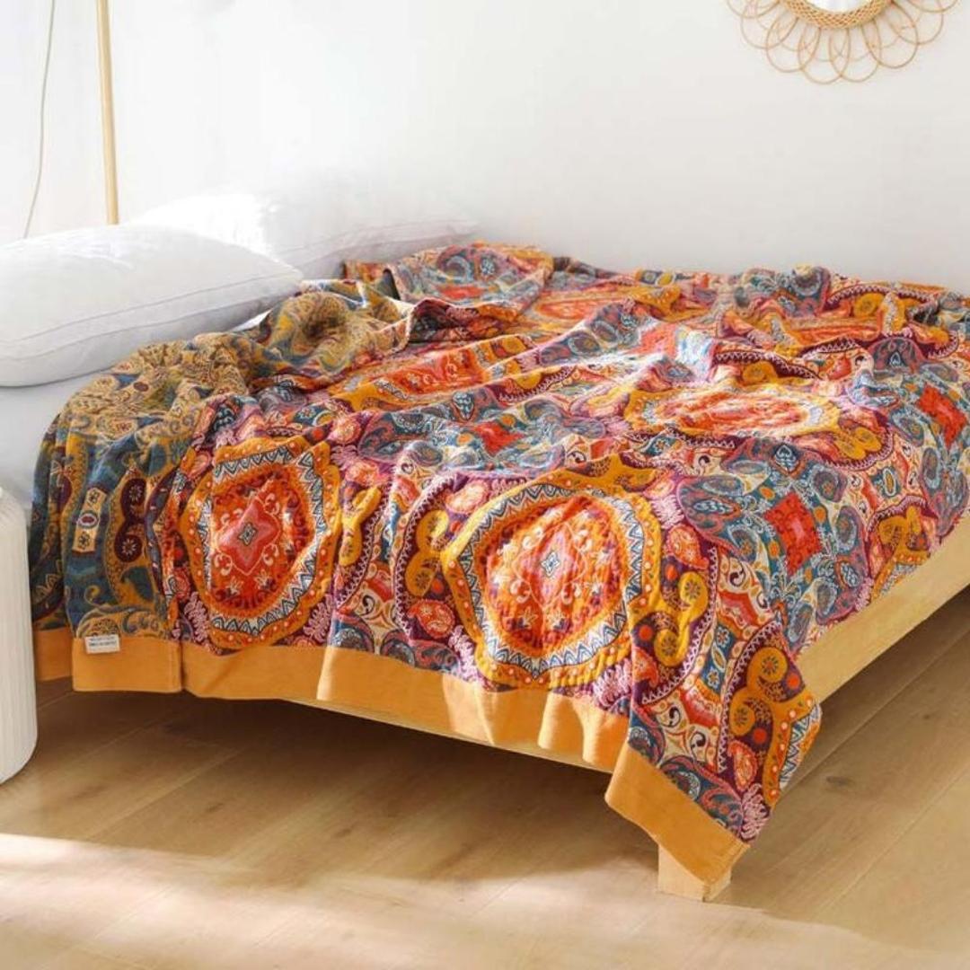 Koc Boho Chic Pikowany | Dwustronny