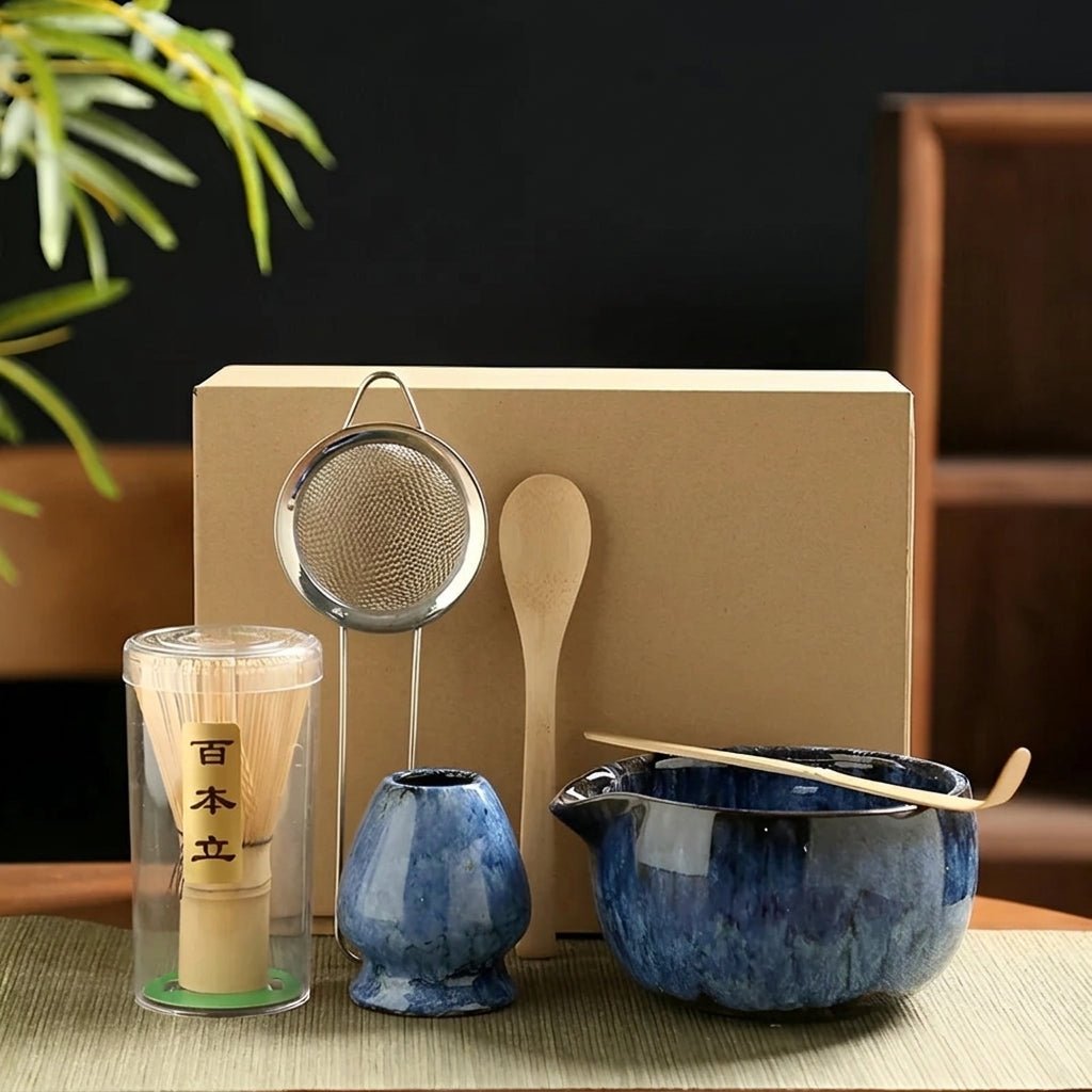Japoński Zestaw do Matchy 6 Elementów z Ceramiczną Czarką