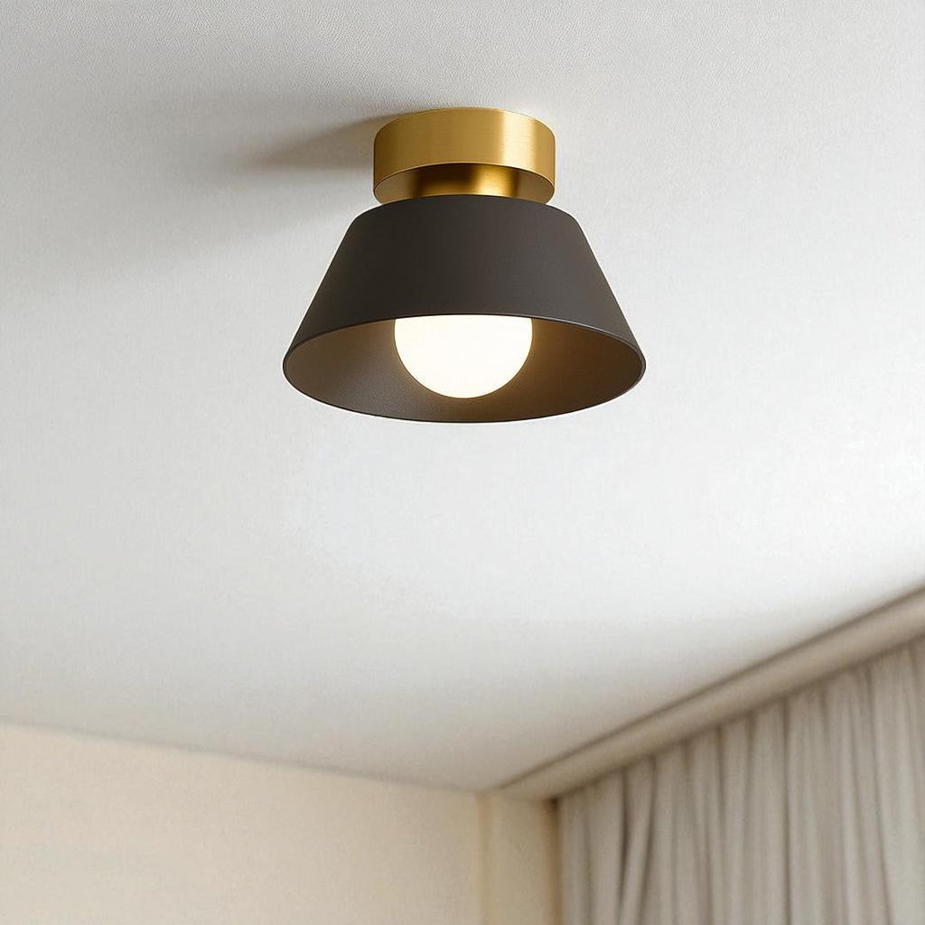 Okrągła Żelazna Lampa Sufitowa | Złota Podsufitka