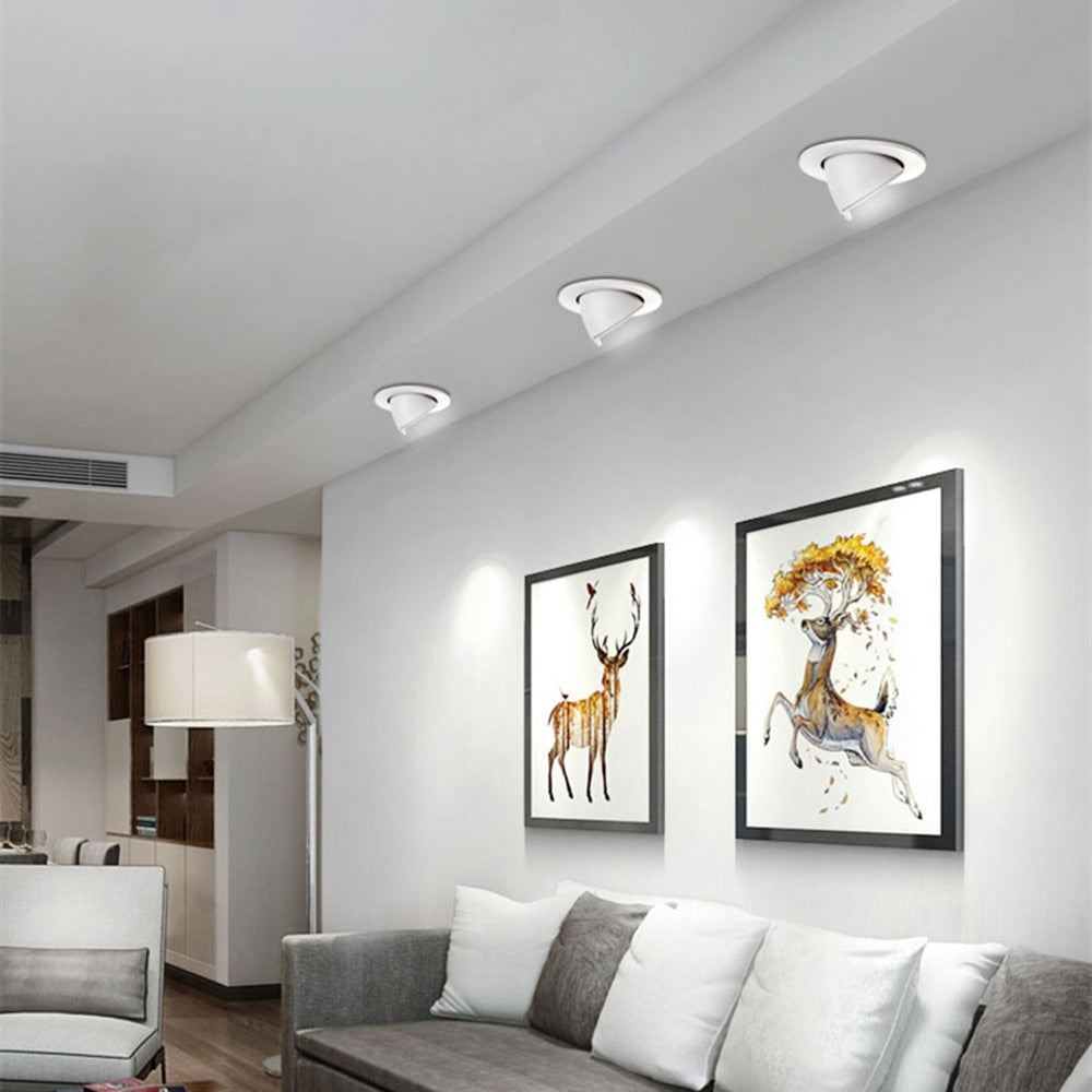 Oprawa Wpuszczana LED 7-15 W, Obrotowa o 360 Stopni, Aluminium