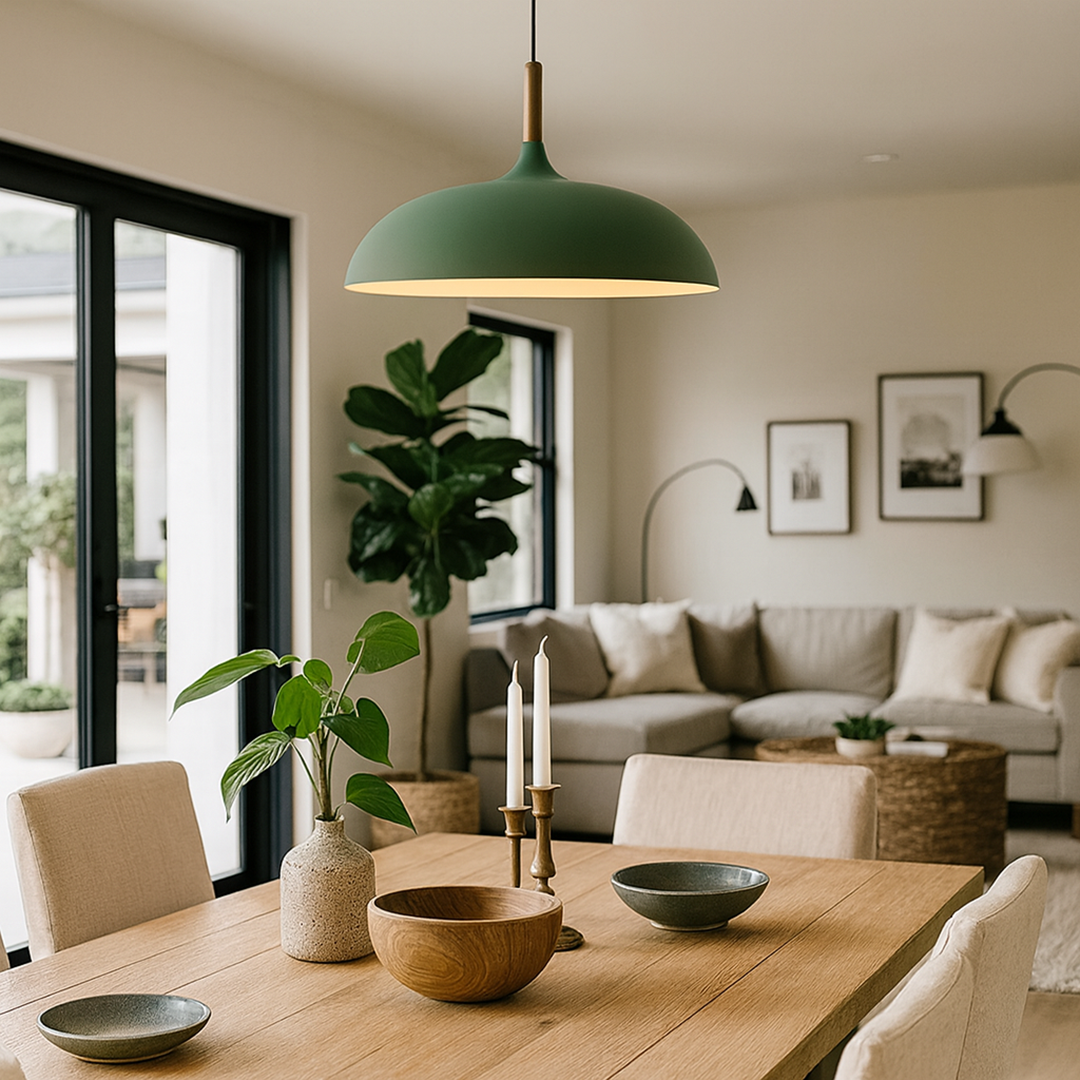 Lampa Wisząca Metal I Drewno | Pastelowa