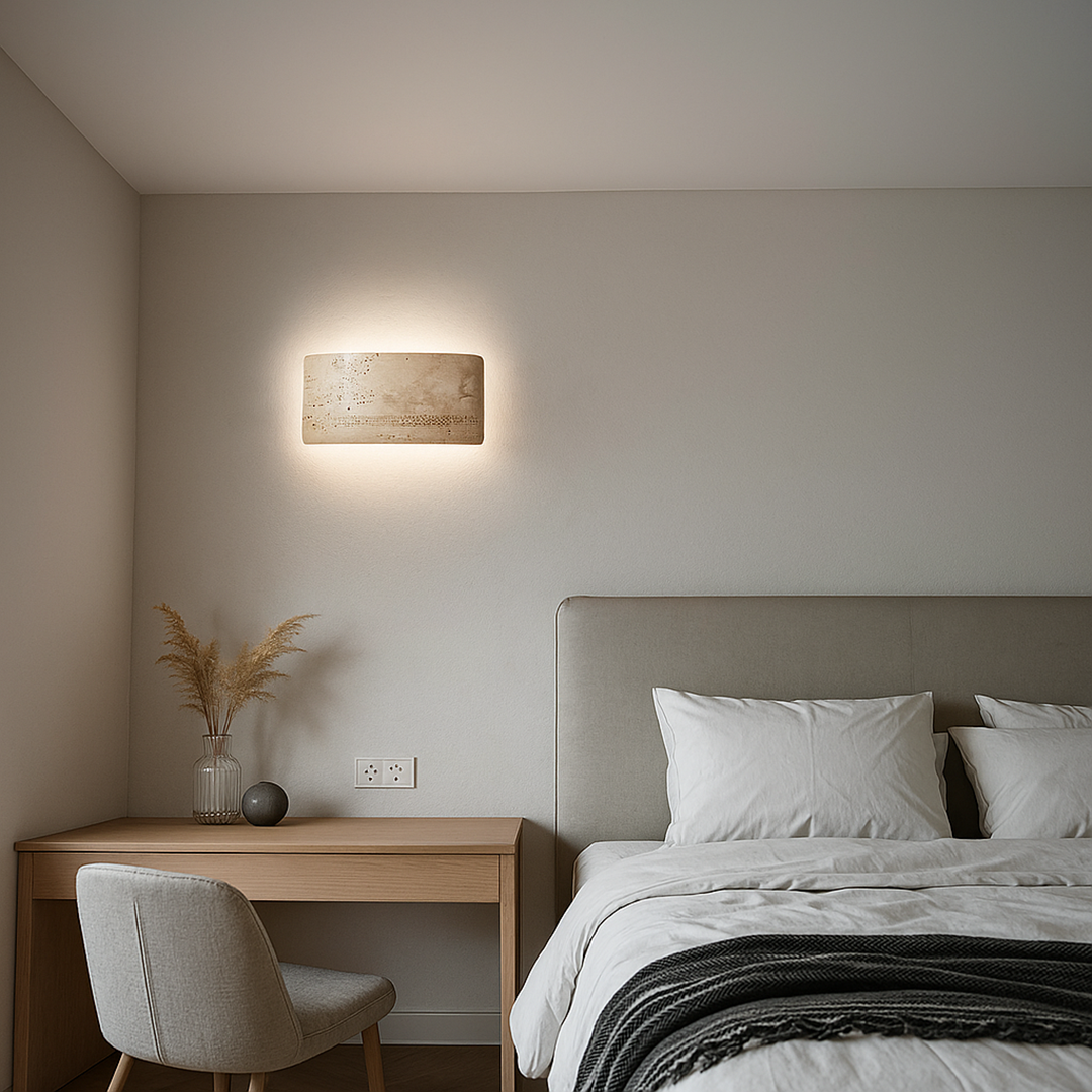 Nowoczesna Lampa Ścienna Z Trawertynu | Inspirowana Japandi